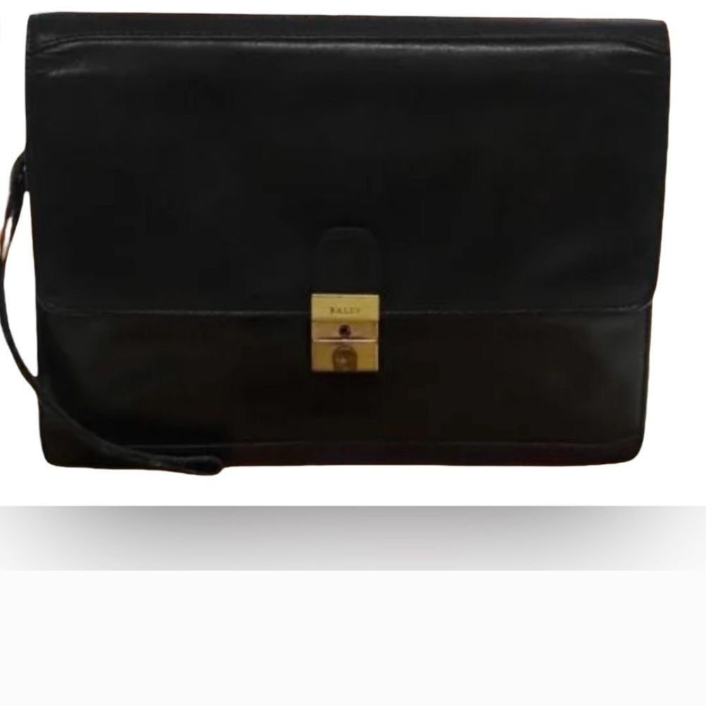 Bally Black Leather Wristlet Vintage Bag